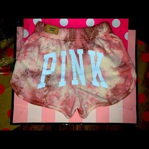 NWT VS PINK size XS Tie Dye Varsity Shorts.